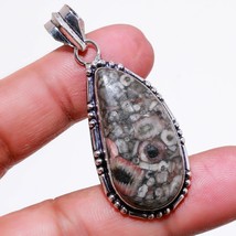 Black Fossil Coral Gemstone Handmade Fashion Ethnic Pendant Jewelry 2.10&quot; SA 667 - £3.94 GBP