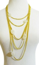Amrita Singh Citla White Jade Resin Multi Chain Long Necklace New - $41.11