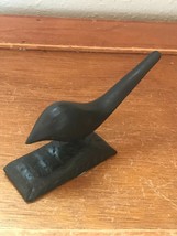 Vintage Artist Signed &amp; Dated E.G. ’80 Carved Dark Wood Wooden Small Bir... - £9.02 GBP