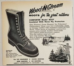 1958 Print Ad Wood N Stream Comforter Hunting Boots Weinbrenner Co. Milwaukee,WI - £7.31 GBP