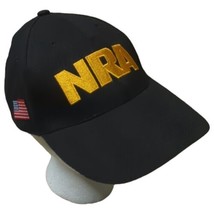 NRA Membership Black Gold Hat Cap American Flag Adjustable USA Freedom  - $7.03