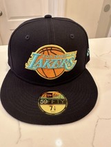 LA Lakers Fitted Cap Size 7 3/4 Navy Mint - £19.83 GBP
