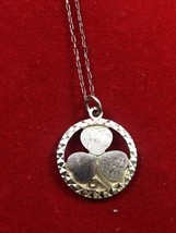 Georg Jensen Ltd Sterling Silver 22” Necklace Three Leaf Clover Heart Petals - £233.40 GBP
