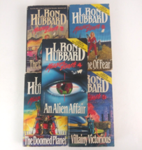 Vintage Lot Of 5 L. Ron Hubbard Paperback Novels Mission Earth #3-5, #9 &amp; #10 - £8.69 GBP