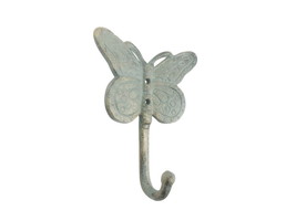 [Pack Of 2] Antique Bronze Cast Iron Butterly Decorative Metal Wall Hook 5&quot;&quot; - £38.27 GBP