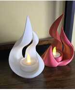 Flickering Flame Tea Light Holder  Modern 3D Printed Candle Decor  Safe ... - $14.00