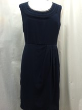 Max And Cleo Women&#39;s Dress Navy Blue Sleeveless Fully Lined Faux Wrap Size 10 - £35.62 GBP