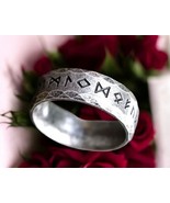 Handcrafted Viking Rune Ring – Nordic Pagan Jewelry, Engraved Silver Ban... - €22,40 EUR