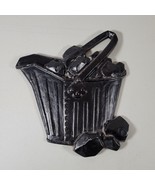 Wall Hanging Black Metal Coal Bucket 7.5&quot; x 7.5&quot; Vintage - $9.75