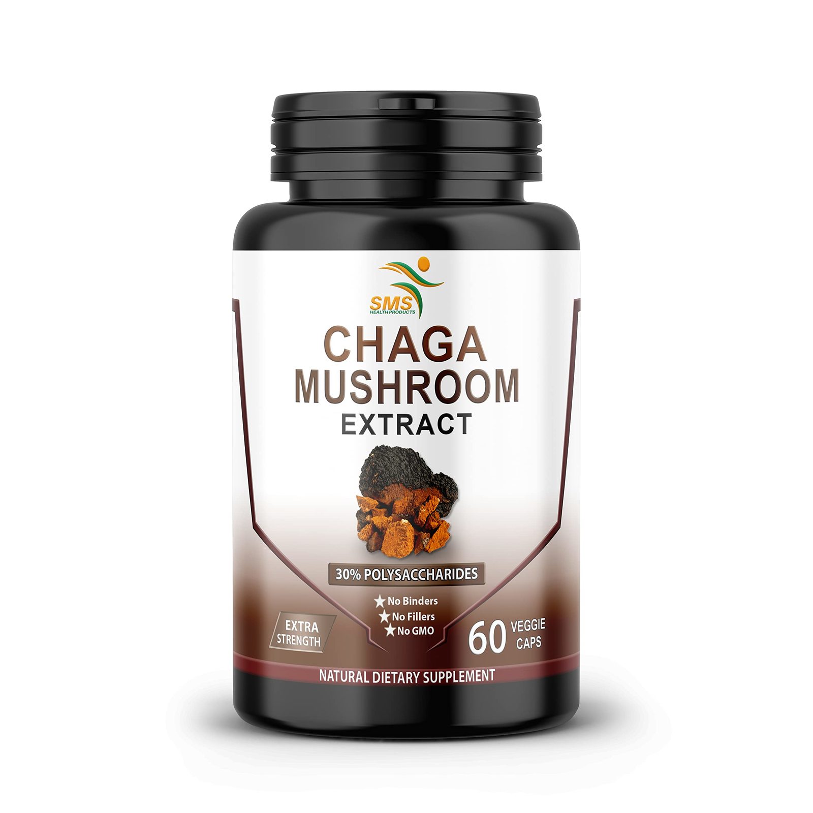 Chaga Mushroom Capsules 30% Polysaccharides - Organic Mushroom Supplemen... - $14.85