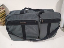 Vintage 1980&#39;s 80&#39;s Charcoal Carry On Shoulder Bag Suitcase Samsonite - £19.06 GBP