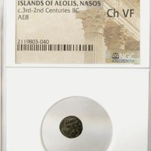 APOLLO/Panther. NGC Certified Choice VF Nasos, Aeolis RARE Small Greek Æ... - £124.13 GBP