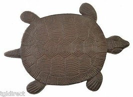 Decorative Cast Iron Yard Garden Stepping Stone Turtle Brown Turtles Decor - $26.11