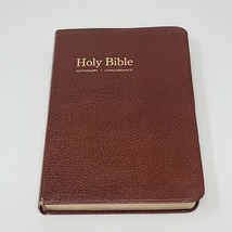 Holy Bible Red Letter Dictionary Concordance KJV Collins Brown Bonded Leather - £25.68 GBP