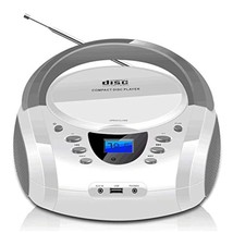 Cd Player Portable Boombox With Fm Radio/Usb/Bluetooth/Aux Input And Ear... - $80.99
