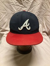 Vintage Atlanta Braves New Era Fitted Hat Size 7 1/4 - £15.64 GBP
