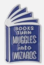 Harry Potter &quot;Books Turn Muggles into Wizards&quot; Blue Book Metal Enamel Pi... - $6.00