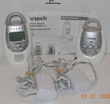 VTech DM221 Safe Sound Digital Audio Baby Monitor Set Tested Works - £25.66 GBP