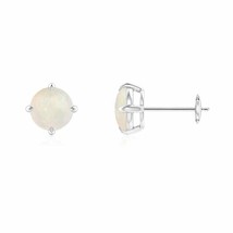 Natural Opal Round Solitaire Stud Earrings for Women in 14K Gold (Grade-A , 6MM) - £327.94 GBP