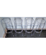 4 Clear Acrylic Counter Height Ghost Bar Stools Set Transparent 29.5&quot; St... - $346.49