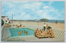 Old Orchard Beach Coca Cola Coke Sign With Hotel Swimming Pool Postcard - £10.85 GBP