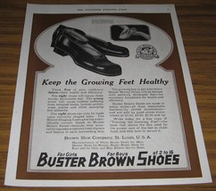 1919 Vintage Ad~Buster Brown Shoes~Keep Growing Feet Healthy - £8.46 GBP