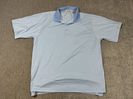 Peter Millar Polo Shirt Mens XL Blue White Striped Golf Sea Island Fazio... - $24.74