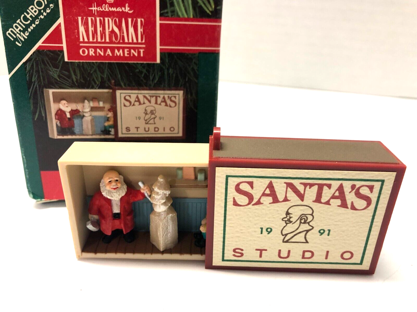 Primary image for Hallmark Santa's Studio Matchbox Memories 1991 Hallmark Mini Christmas Ornament