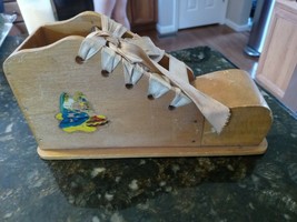Vintage Peters Weather Bird Wooden Shoe Learn to Tie Lace Child Educatio... - £54.37 GBP