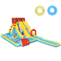 Costway 7 in 1 Inflatable Dual Slide Water Park Climbing Bouncer Without Blower - £489.61 GBP