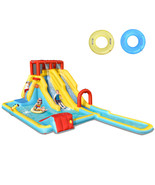 Costway 7 in 1 Inflatable Dual Slide Water Park Climbing Bouncer Without... - £490.08 GBP