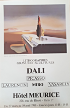 Salvador Dalí - Poster Original Display - Hotel Meurice - 1988 - £124.48 GBP