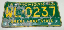 1968 Original Michigan State Auto License Plate WL-0237 Classic Vintage Vehicle - £16.42 GBP