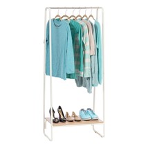 IRIS USA Clothing Rack, Clothes Rack with Wood Shelf, Freestanding Cloth... - £69.21 GBP