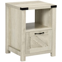 HOMCOM Farmhouse End Table w/ Drawer &amp; Storage - $156.19 CAD