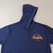 Mitchell & Ness ISLANDERS Women's Blue 1/4 Button Hoodie Pullover Sweatshirt M image 5