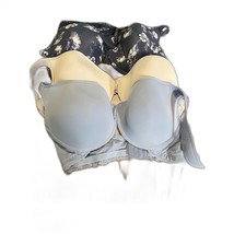 3 Lucky Brand Underwire Convertible Straps Bras SZ 42D Gray Blue Floral ... - $35.99