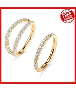 Versatile Gold Hinged Segment Rings - 20G Surgical Steel Dual Pierce Jew... - $660.61 MXN