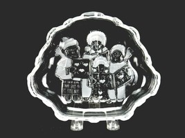 Mikasa Clear Glass Candy Dish, &quot;Celebrations&quot;, Holiday Carolers, Hearts &amp; Clouds - £11.71 GBP