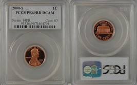 2000-S PROOF LINCOLN CENT PCGS PR69RD DCAM  20140103 - £11.16 GBP