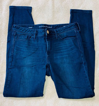 Women&#39;s Banana Republic Dark Blue Skinny Jeans 29&quot; waist 28&quot; inseam Low ... - $10.88