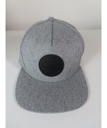 Cutwater Spirits Gray Hat Cap Black Leather Patch Snapback Felt NWOT - £22.17 GBP