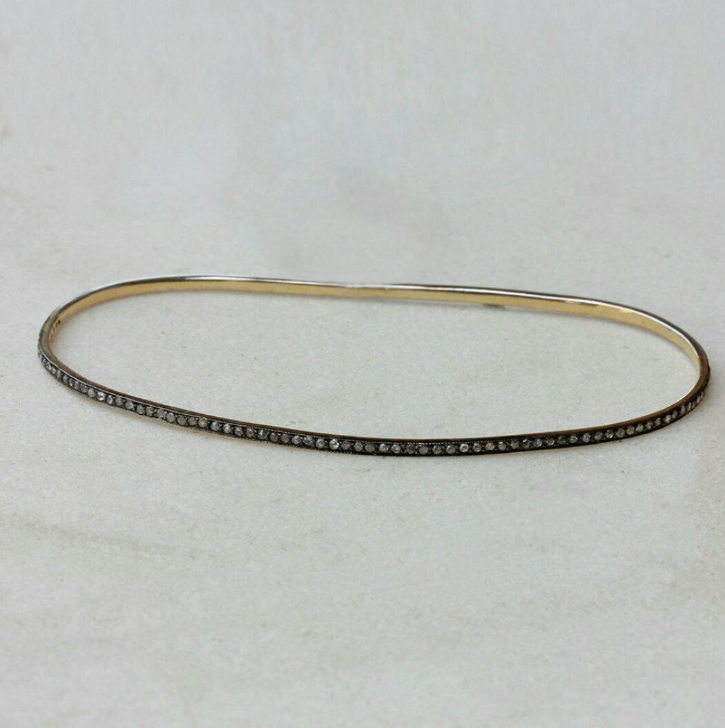 Pave Diamond Palm Bracelet 925 Silver Handmade Modern Jewelry For Christmas - $173.06