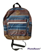 Genuine Dickies Adult 17.5&#39;&#39; Varsity Backpack Navy Brown Stripe Backpack Bag - £15.46 GBP