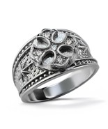 Sterling Silver Men&#39;s Lab Diamond Cross Signet Ring – Northern Star Band - $219.50 CAD