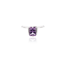 925 Sterling Silver Purple Amethyst Ring Simple Silver Ring February Birthstone - $120.00