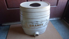 ANTIQUE 19TH CENTURY ENGLISH IRONSTONE BARREL BRANDY DISPENSER 1/2 - £159.67 GBP