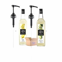 1883 Maison Routin Syrup 2 Bottles, 2 Flavors - Lemon and Lime, 2 Pumps - £38.82 GBP