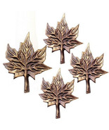 Thanksgiving Napkin Rings Fall Foliage Leaf in Copper Set of 4 Leaves Au... - $36.14