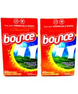 Lot of 2 Bounce OUTDOOR FRESH Scent Fabric Softener 40 Dryer Sheets (2) 80 - $9.85